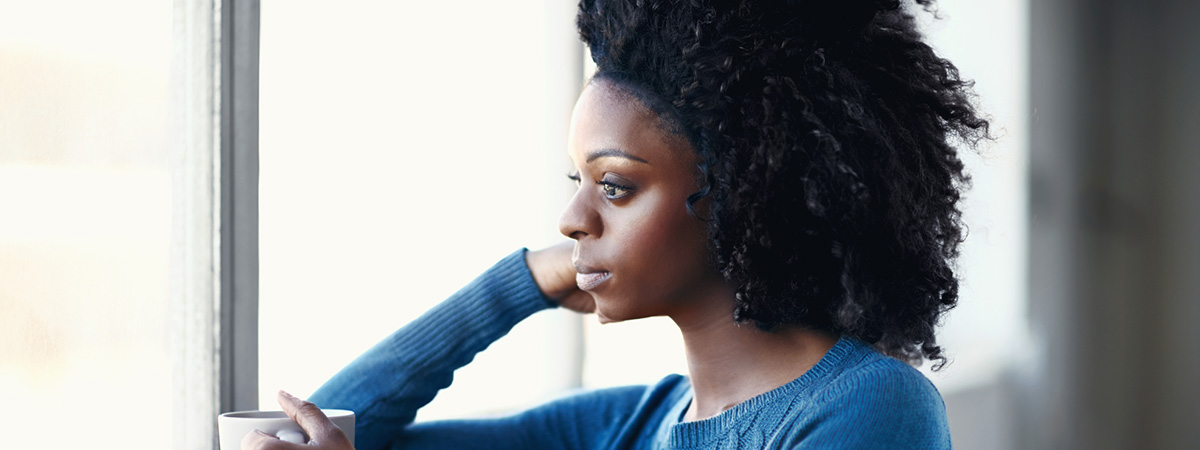 Woman reflecting on what her life would be like without depression in West Caldwell